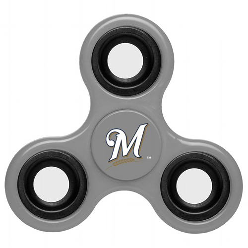 MLB Milwaukee Brewers 3 Way Fidget Spinner G39 - Gray - Click Image to Close